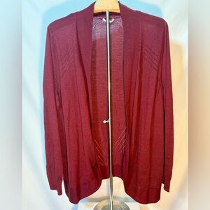 Maurices Size 1 Maroon Open Front Cardigan | Lightweight Knit Sweater
